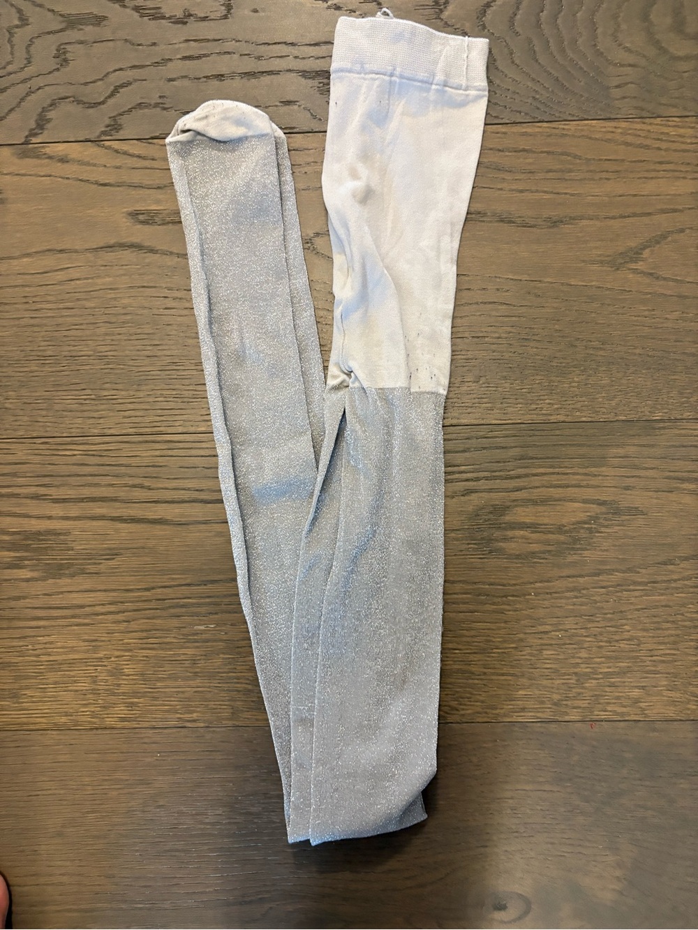 Gymboree girls sparkly silver tights sz 8/10 EUC ret $55USD